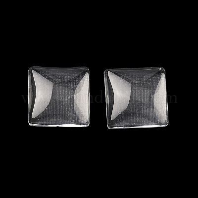 Transparentem Glas Quadrat Cabochon&nbsp;GGLA-S022-10mm-1