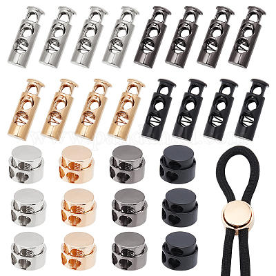 Wholesale Free Shipping 100pcs 24*12mm Big Oval Metal Alloy Stoppers Toggle Cord  Locks Drawstring Lock With 6mm Holes 4 Colors