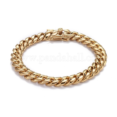 Braccialetti a catena cubana in acciaio inossidabile 304 da uomo con placcatura ionica (ip) all'ingrosso