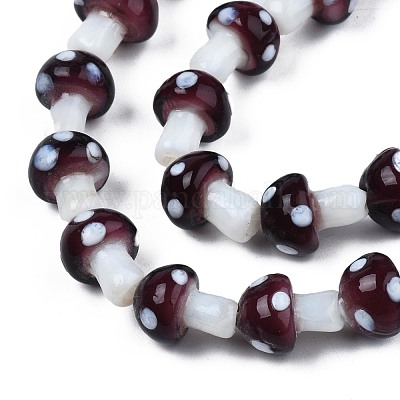 Wholesale Mushroom Handmade Lampwork Beads Strands 