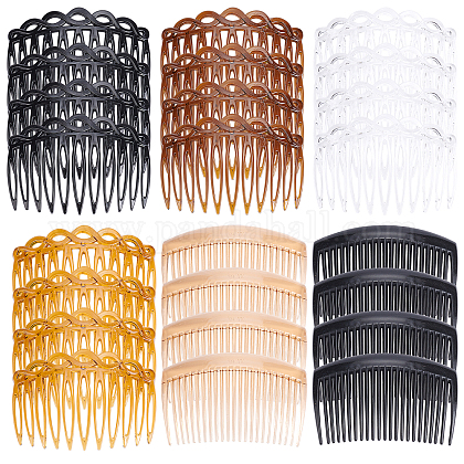 Superfindings 20 個 5 スタイル ヘア アクセサリー プラスチック髪の櫛のパーツ  ミックスカラー  4個/スタイル OHAR-FH0001-06-1