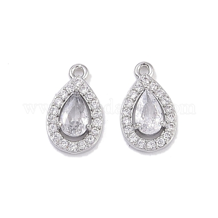 Латунные микропаве прозрачные подвески с фианитом KK-K351-41P-1