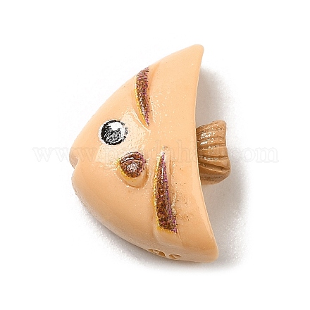 海をテーマにしたオペーク レジン カボション  海の動物のカボション  魚  13.5x9.5x6mm RESI-C036-05G-1