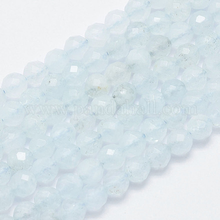 Natürliche Aquamarin Perlen Stränge G-F547-42-6mm-1