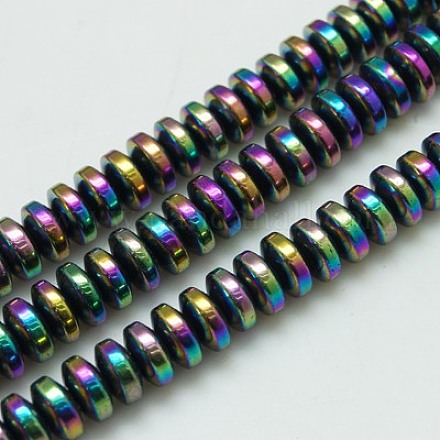 Chapelets de perles heishi hématite synthétique non magnétique G-K013-6x3mm-01-1