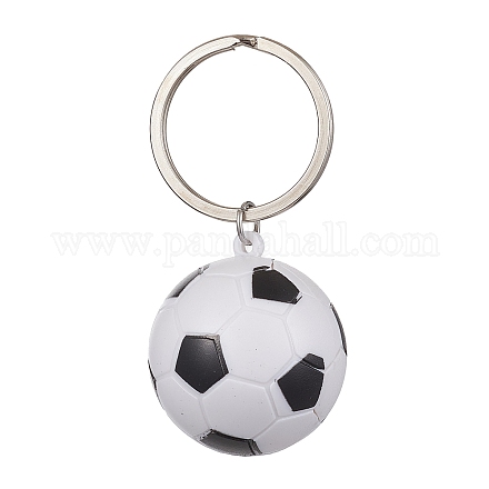 Portachiavi con ciondoli a tema palla sportiva in plastica ABS KEYC-JKC00659-02-1