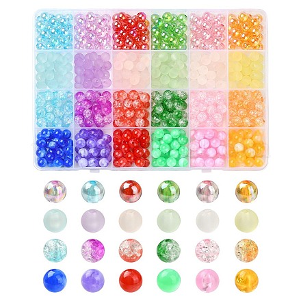 600pcs 24 perles acryliques transparentes de style MACR-YW0002-92-1
