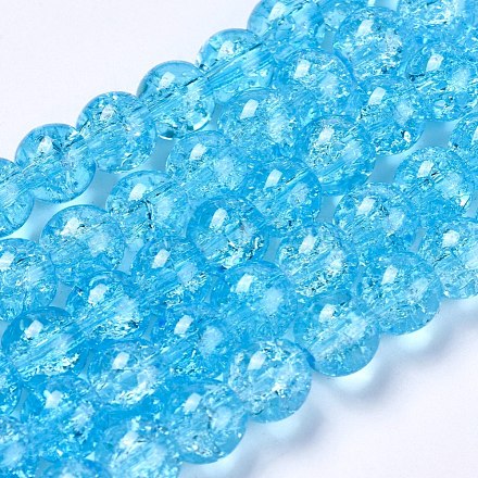Crackle Glass Beads Strands X-CCG-Q001-8mm-A29-1