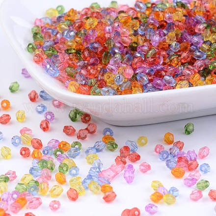 Faceted Bicone Transparent Acrylic Beads DBB3mm-1