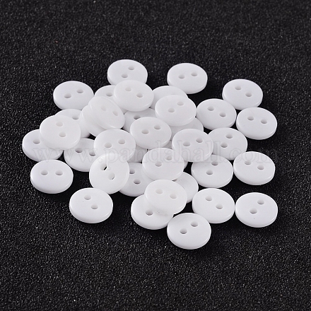 2-Hole Flat Round Resin Sewing Buttons for Costume Design BUTT-E119-24L-19-1