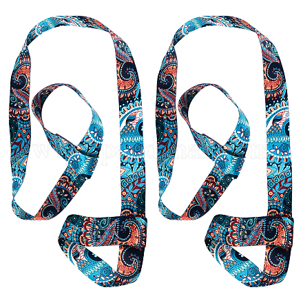 GORGECRAFT 2PCS 61 Inch Yoga Mat Strap Multi-Purpose Adjustable Yoga Mat  Carrier Straps Sling Band Suitable for Carrying All Yoga Mats(Blue)