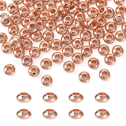 Mega pet 100pcs perles d'espacement rondes plates en laiton KK-MP0001-01-1