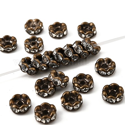 Messing Strass Zwischen perlen X-RB-A014-L6mm-01AB-NF-1