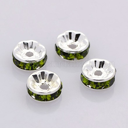 Brass Rhinestone Spacer Beads RB-A014-Z4mm-09S-NF-1