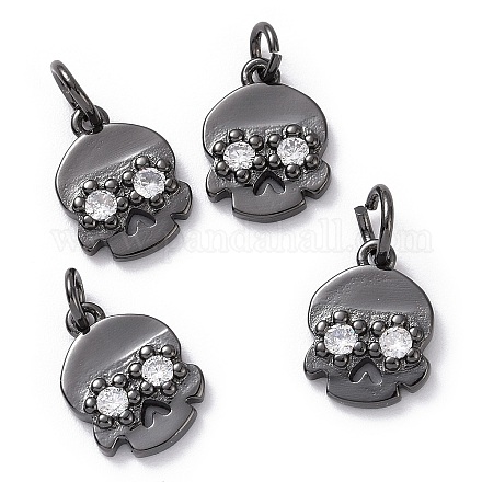 Brass Micro Pave Cubic Zirconia Charms ZIRC-F083-012B-RS-1