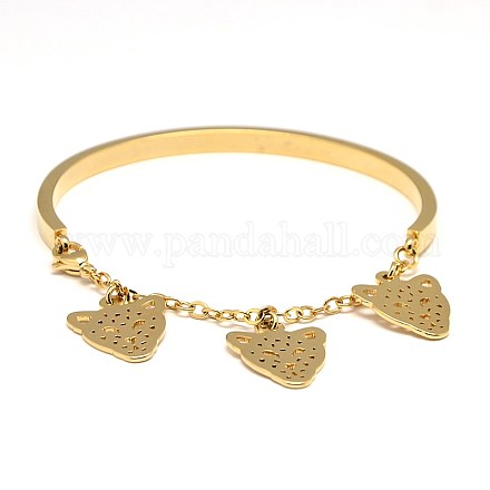 304 Stainless Steel Charm Bangles BJEW-P034-70-1