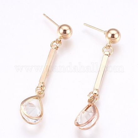 Glass Stud Earrings EJEW-K073-10A-1