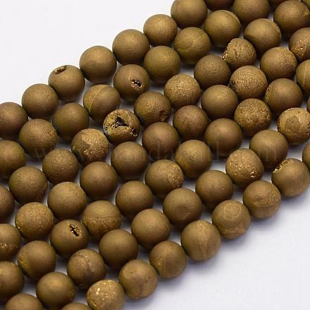 Fili di perline in agata naturale druzy G-G708-8mm-12-1