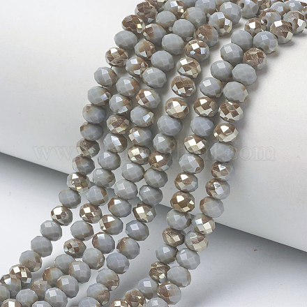 Chapelets de perles en verre opaque de couleur unie EGLA-A034-P4mm-K03-1