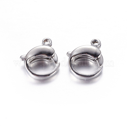304 Stainless Steel Lobster Claw Clasps X-STAS-H001-1