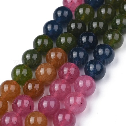 Natural Mixed Gemstone Imitation Tourmaline Beads Strands G-O183-08-10mm-1
