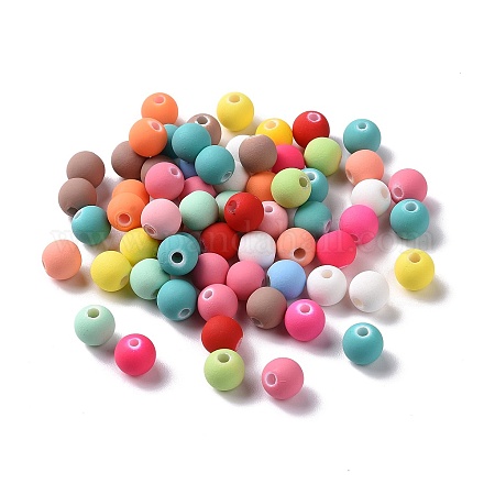 Spray Painted ABS Plastic Beads KY-G025-08B-1