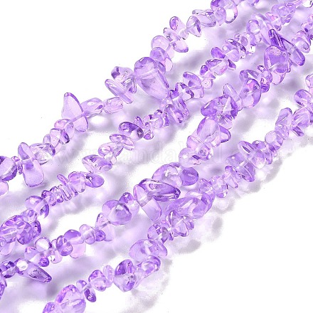 Chapelets de perles en verre transparentes peintes par pulvérisation GLAA-P060-01A-12-1
