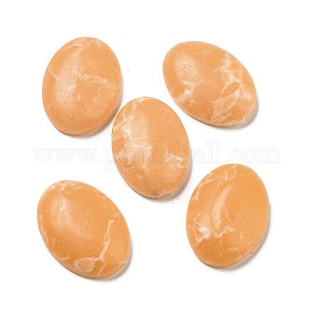 染色された合成ハウライト カボション  オーバル  橙色  14x10~10.5x3.5~4mm G-G075-11B-1