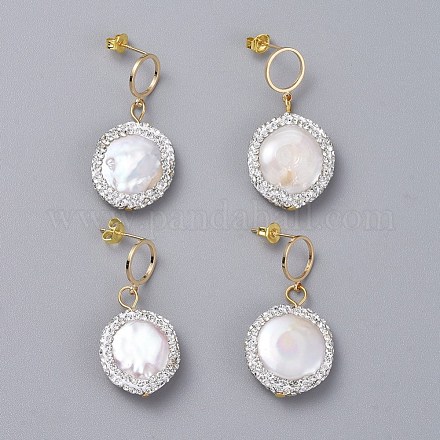 Natural Pearl Dangle Earring EJEW-JE03912-03-1