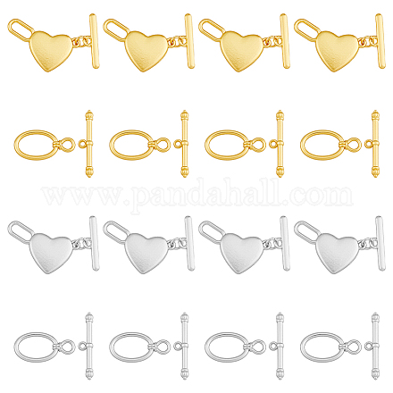 SUPERFINDINGS 24 Sets 4 Styles Alloy Toggle Clasps FIND-FH0008-12-1