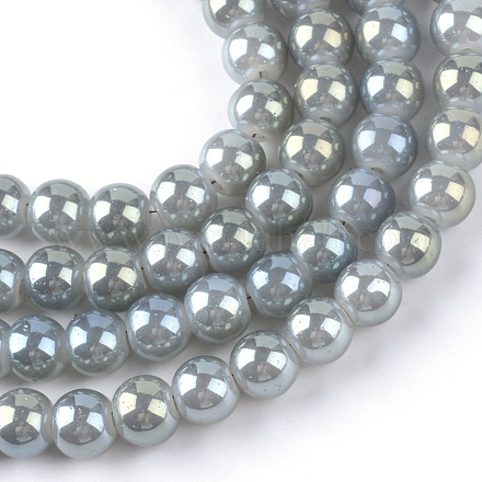 Chapelets de perles en verre électroplaqué EGLA-Q062-4mm-E12-1