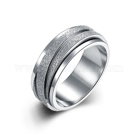 Titanio acciaio 316l anelli a larga banda alla moda RJEW-BB07150-6-1