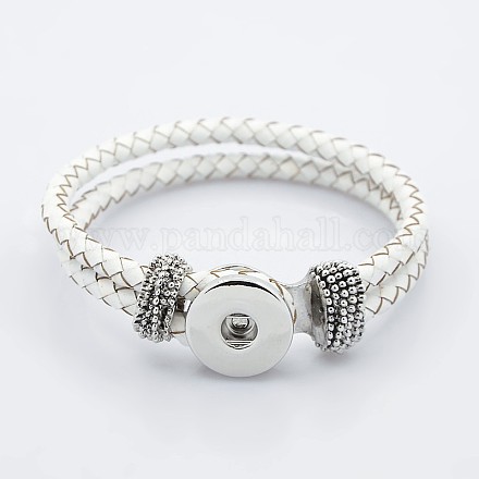 Leather Cord Snap Bracelet Making MAK-N005-13-1