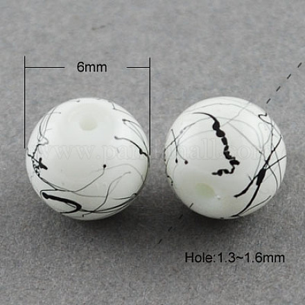 Perles en verre d'effilage GLAD-S074-6mm-74-1