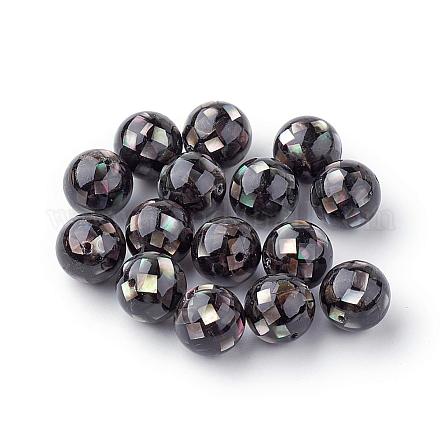 Perles de lèvre noire en coquillage naturel  SSHEL-Q298-16mm-10-1