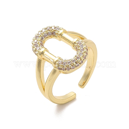 Открытые манжеты из латуни с микропаве кубический цирконий RJEW-R146-17B-G-1