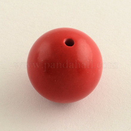 Runde Zinnober Perlen CARL-Q002-10mm-1