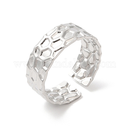 304 Stainless Steel Cuff Wide Band Finger Rings RJEW-L107-011P-1