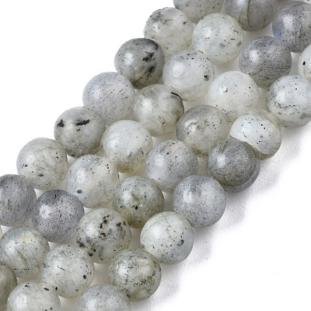 Chapelets de perles rondes en labradorite naturelle G-S158-4mm-1