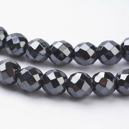 Chapelets de perles en hématite synthétique sans magnétiques X-HEMA-8D-1-1