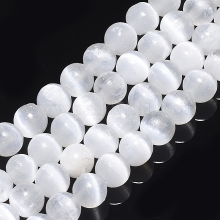 Brins de perles de sélénite naturelles G-S366-027B-1