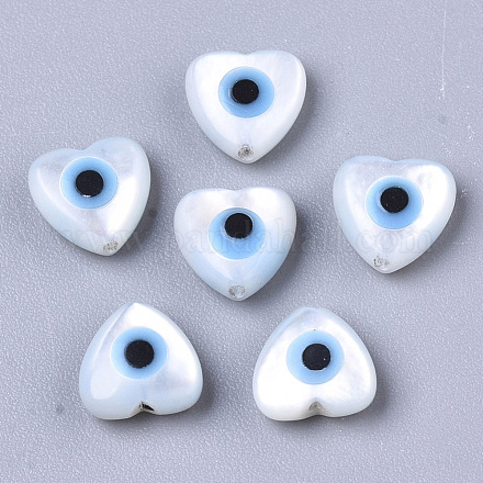 Perlas de concha de nácar de concha blanca natural X-SSHEL-N034-52-1
