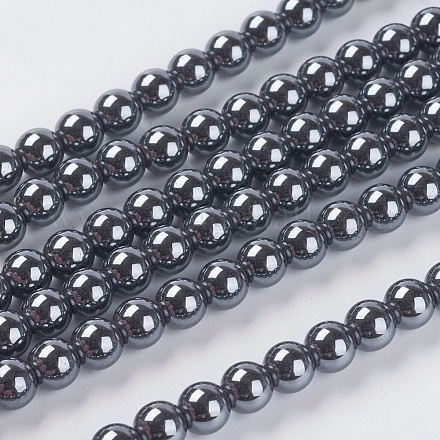 Chapelets de perles en hématite synthétique sans magnétiques G-H1072-1-1