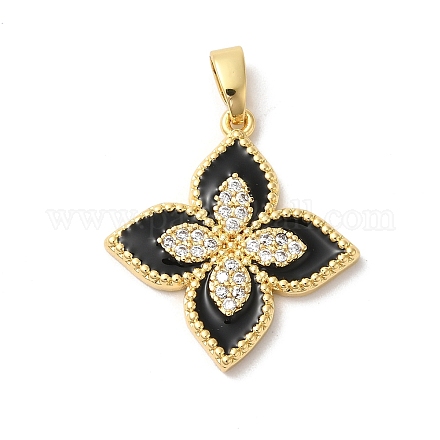 Подвески из латуни с покрытием из прозрачного кубического циркония X-KK-Z056-34G-02-1
