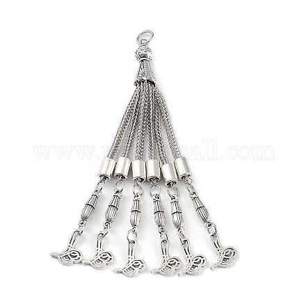 Tibetan Style Alloy Curb Chain Tassel Big Pendants FIND-K013-01AS-01-1