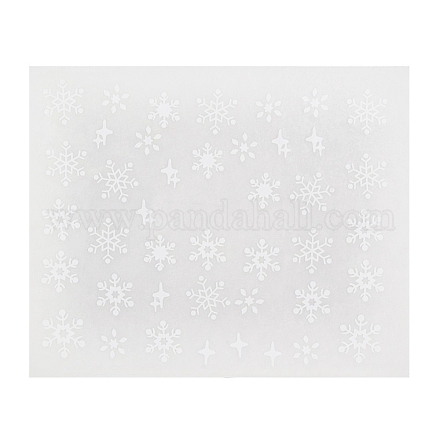 クリスマスネイルステッカー  自己粘着スノーフレークジンジャーブレッドマン雪だるまクワガタネイルアートデカール用品  女性の女の子のためのDIYマニキュアデザイン  ホワイト  6.3x5.2cm MRMJ-Q042-434-1