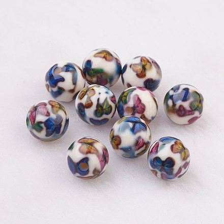 Perles en résine peintes par pulvérisation GLAA-F049-A19-1