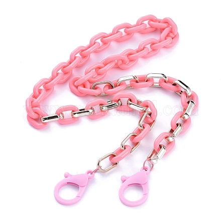 (Jewelry Parties Factory Sale)Personalized Acrylic & CCB Plastic Cable Chain Necklaces NJEW-JN02824-03-1