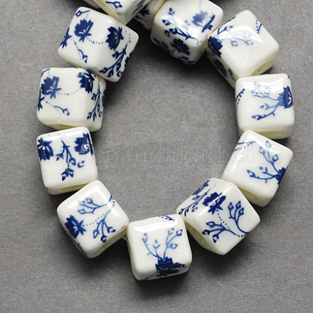 Handgemachte Porzellan Perlen gedruckt X-PORC-Q161-6-1