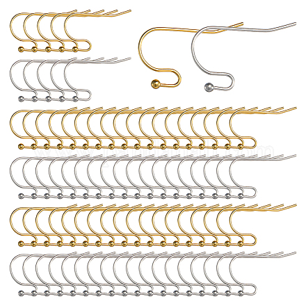 Sunnyclue 160 Stück 2 Style 316 Ohrringhaken aus chirurgischem Edelstahl STAS-SC0005-38-1
